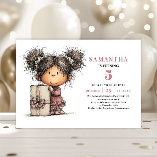 Invitation d'anniversaire pour 5 ans de Whimsy Gir