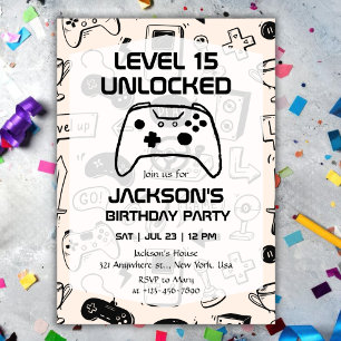 Invitation d'anniversaire pour adolescent joueur d
