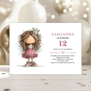 Invitation d'anniversaire pour adolescente de 12 a