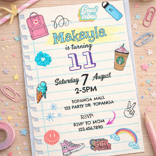 Invitation d'anniversaire pour adolescente : Thème