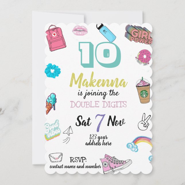 Invitation d'anniversaire pour adolescente, Vsco,  (Devant)