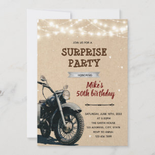 Invitation d'anniversaire pour adulte moto vintage