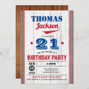 Invitation d'anniversaire pour adultes au baseball