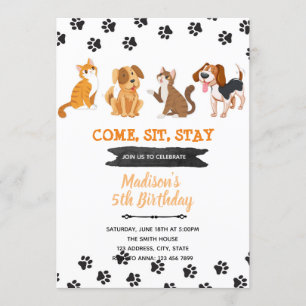 Invitation d'anniversaire pour animal de compagnie
