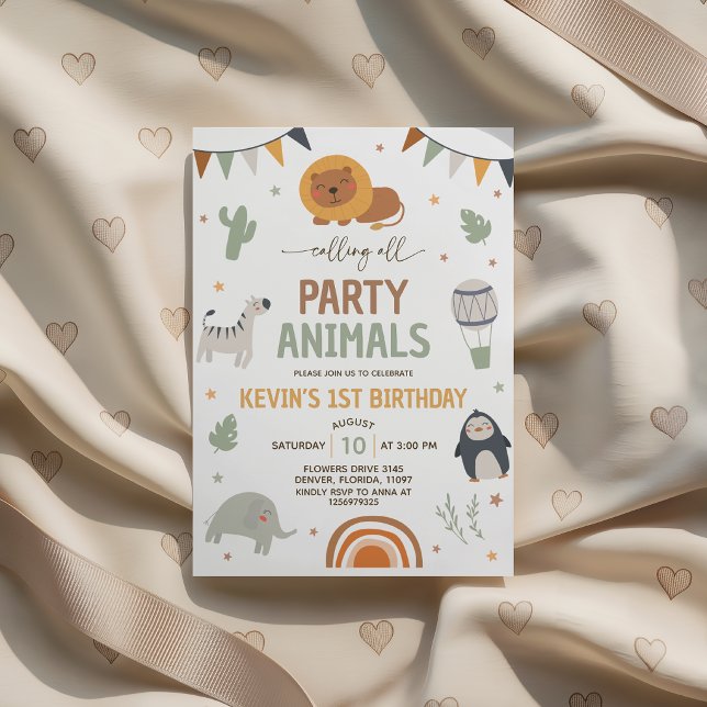 Invitation d'anniversaire pour animaux de fête Boh (Créateur téléchargé)