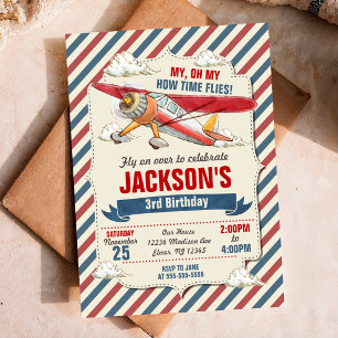 Invitation d'anniversaire pour avion / La fête du 