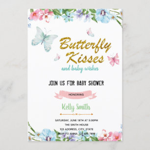Invitation d'anniversaire pour bébé avec bisou de