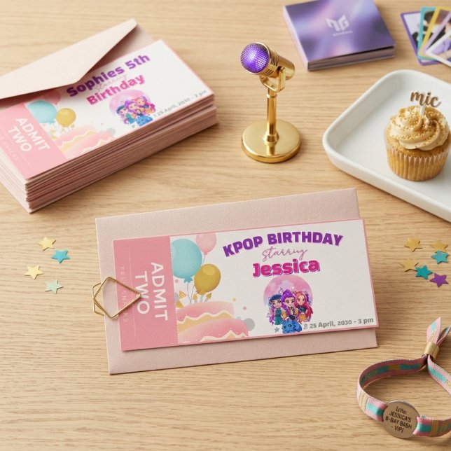 Invitation d'anniversaire pour billet de concert s (Créateur téléchargé)