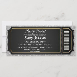 Invitation d'anniversaire pour billet de fête VIP