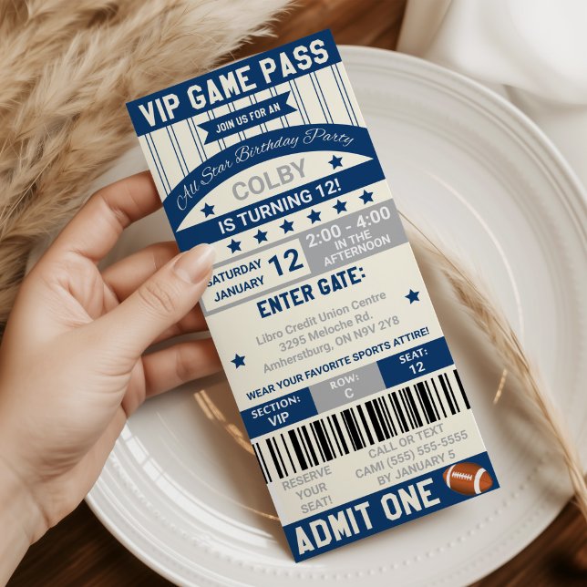 Invitation d'anniversaire pour billet de football (Créateur téléchargé)