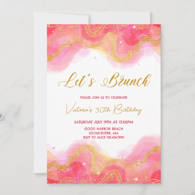 Invitation d'anniversaire pour Brunch (Devant)