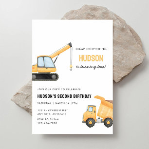 Invitation d'anniversaire pour camion à benne 3ème