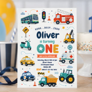 Invitation d'anniversaire pour camion de transport
