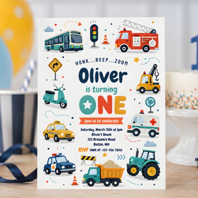 Invitation d'anniversaire pour camion de transport (Créateur téléchargé)