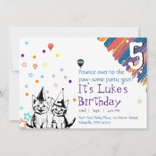 Invitation d'anniversaire pour chat fantaisiste