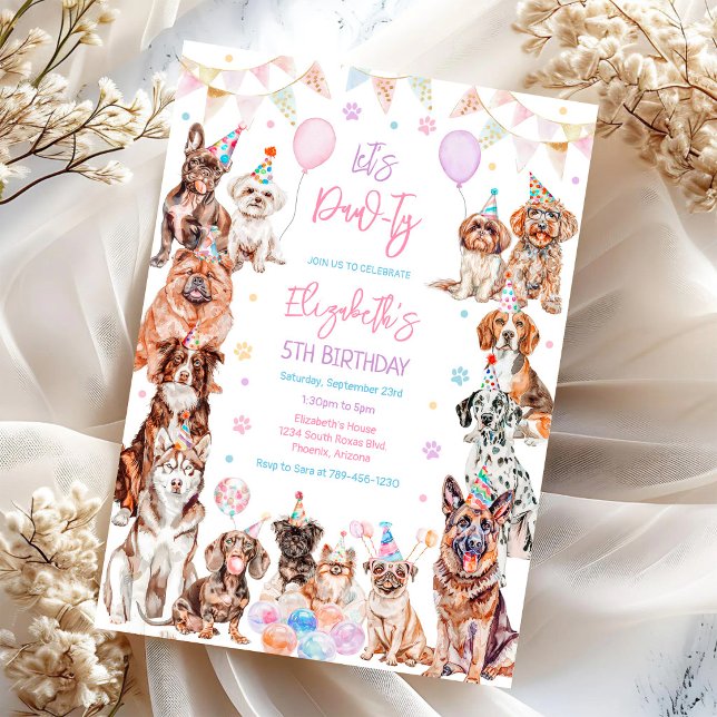 Invitation d'anniversaire pour chien Fête de chiot (Créateur téléchargé)