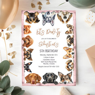 Invitation d'anniversaire pour chien Fête de chiot