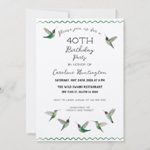 Invitation d'anniversaire pour colibris