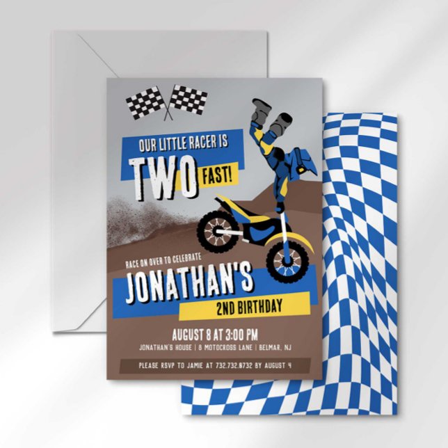 Invitation d'anniversaire pour deux vélos de dirt  (Créateur téléchargé)