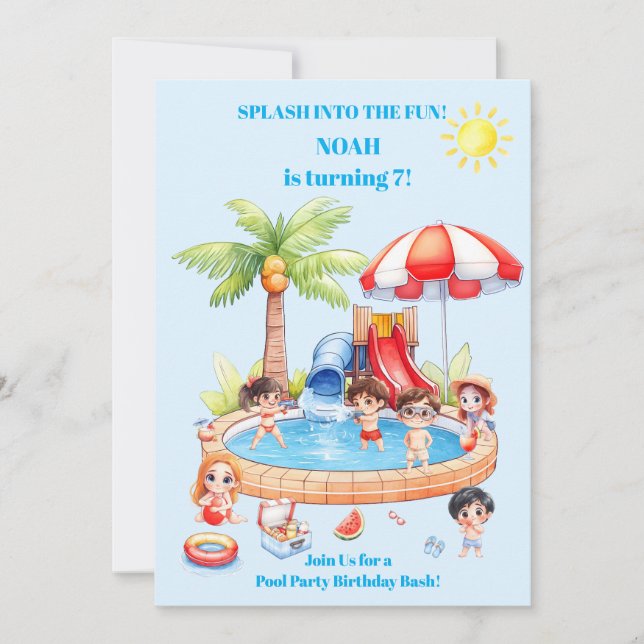 Invitation d'anniversaire pour enfants à la fête a (Devant)
