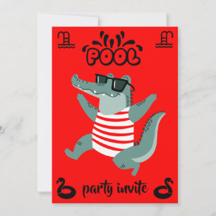 Invitation d'anniversaire pour enfants à la piscin