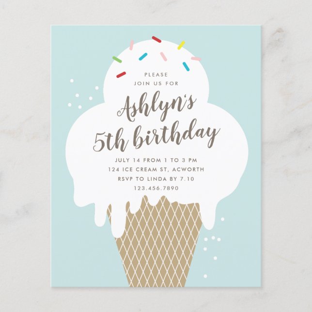 Invitation d'anniversaire pour enfants à petit bud (Devant)