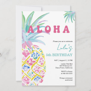 Invitation d'anniversaire pour enfants Aloha Luau