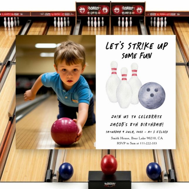 Invitation d'anniversaire pour enfants au bowling (Créateur téléchargé)