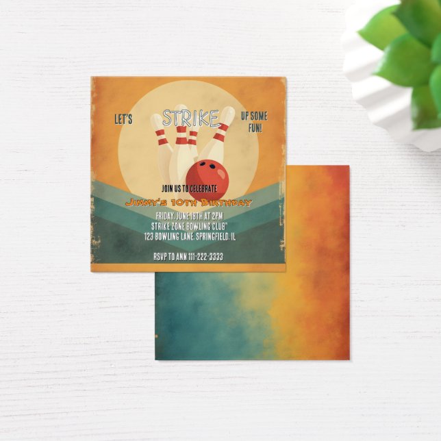 Invitation d'anniversaire pour enfants au bowling  (Bureau)