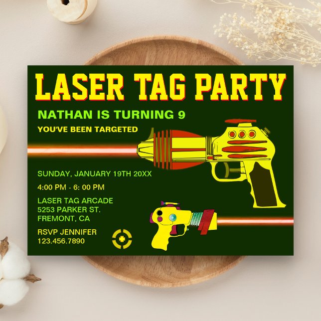 Invitation d'anniversaire pour enfants au Laser Ta (Créateur téléchargé)