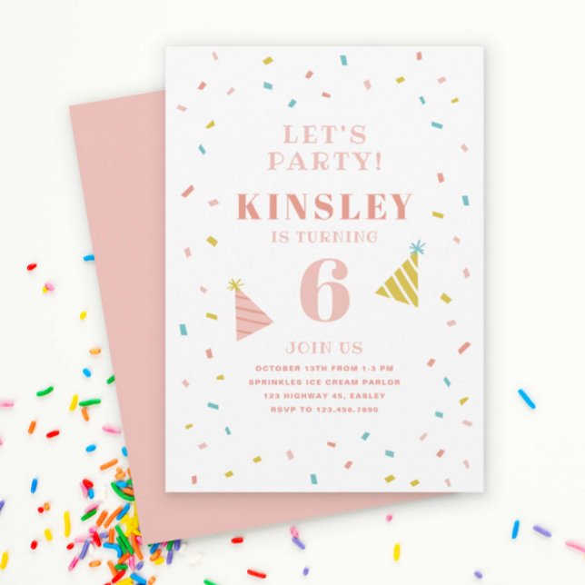Invitation d'anniversaire pour enfants aux paillet (Créateur téléchargé)