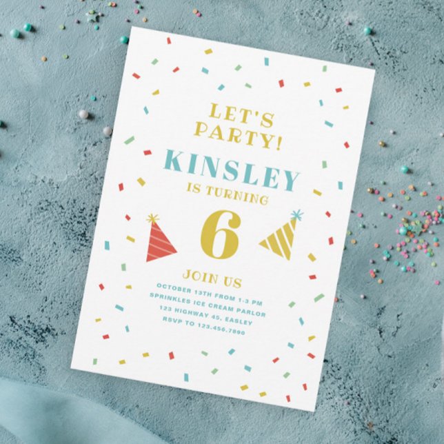 Invitation d'anniversaire pour enfants aux paillet (Créateur téléchargé)