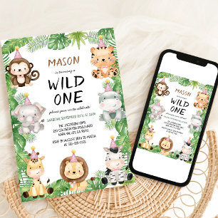 Invitation d'anniversaire pour enfants avec animau