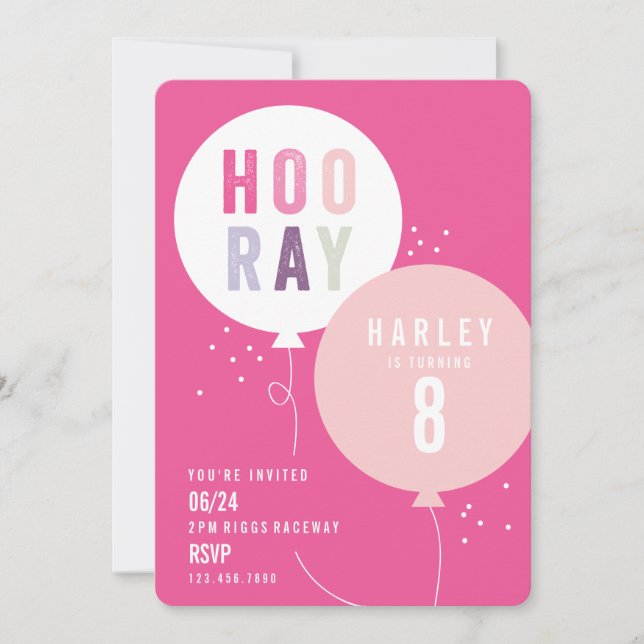 Invitation d'anniversaire pour enfants avec bouque (Devant)