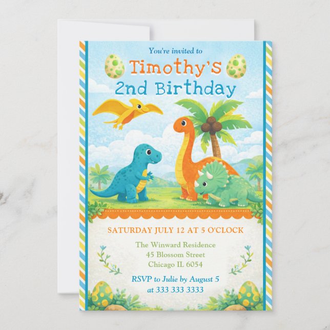Invitation d'anniversaire pour enfants avec des am (Devant)