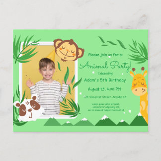 Invitation d'anniversaire pour enfants avec des an