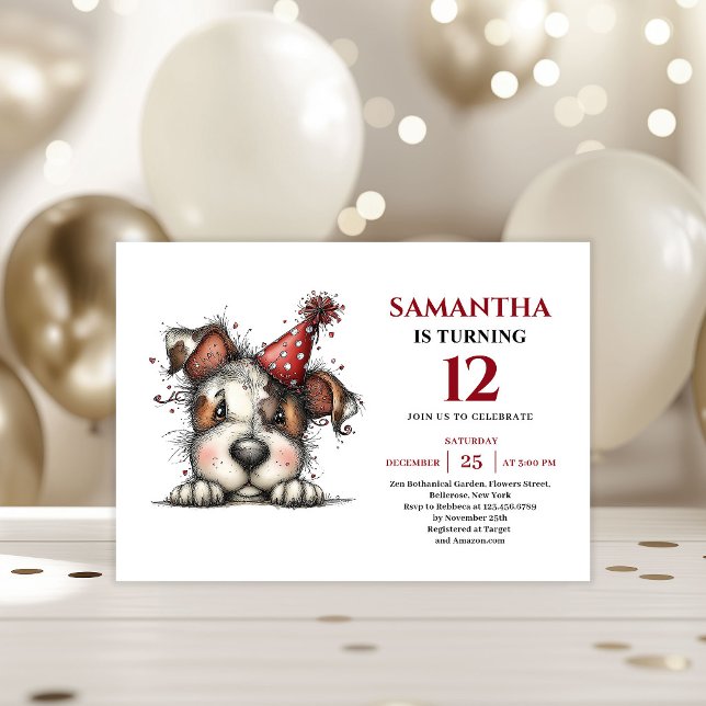 Invitation d'anniversaire pour enfants avec des an (Sweet whimsical animals party kids birthday invitation

)