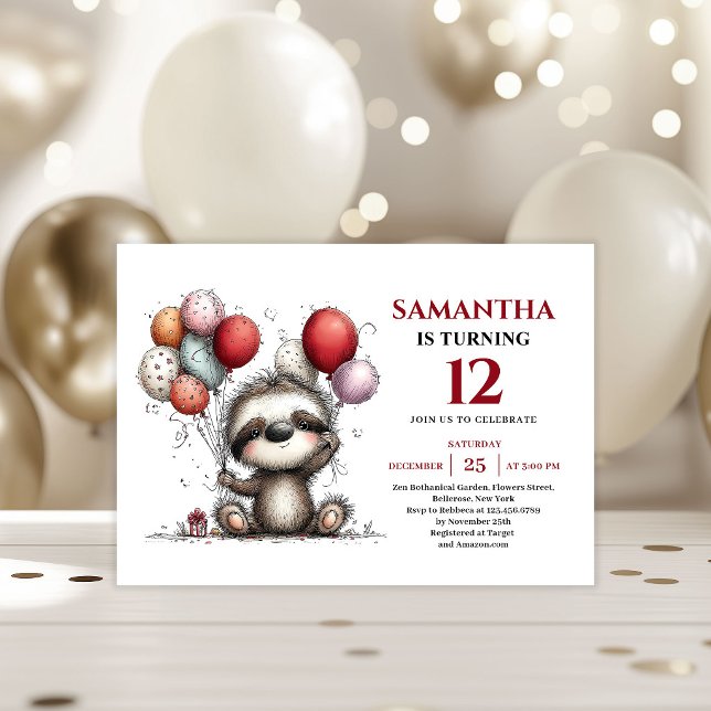 Invitation d'anniversaire pour enfants avec des an (Chic whimsical animals style kids birthday invitation

)