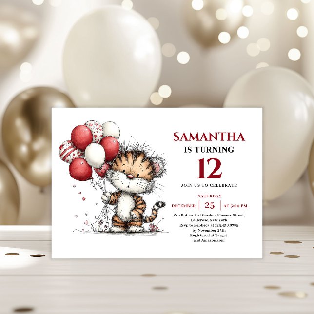 Invitation d'anniversaire pour enfants avec des an (Classic whimsical animals art kids birthday invitation

)