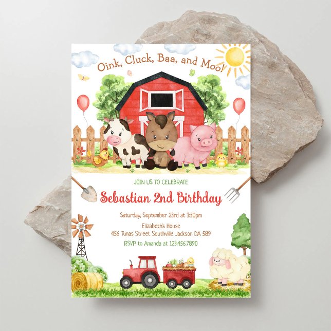Invitation d'anniversaire pour enfants avec des an (Créateur téléchargé)