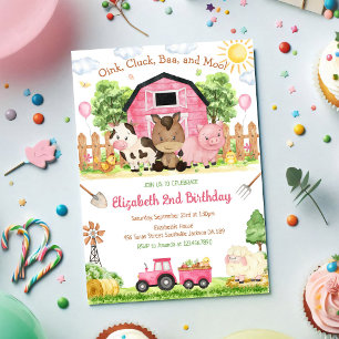 Invitation d'anniversaire pour enfants avec des an