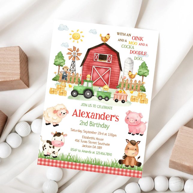 Invitation d'anniversaire pour enfants avec des an (Créateur téléchargé)