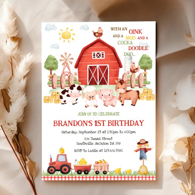 Invitation d'anniversaire pour enfants avec des an (Créateur téléchargé)