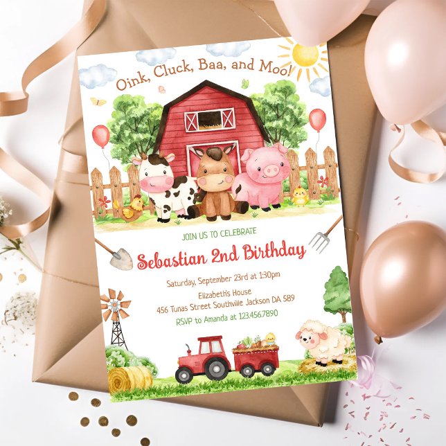 Invitation d'anniversaire pour enfants avec des an (Créateur téléchargé)