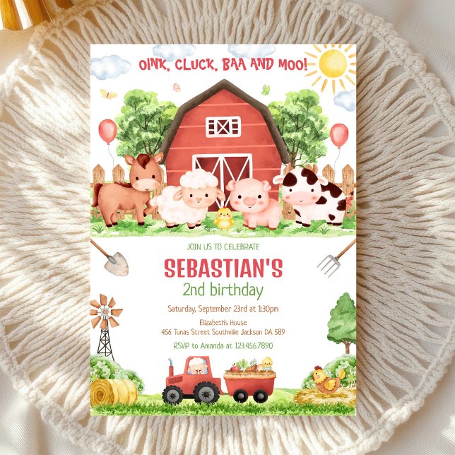 Invitation d'anniversaire pour enfants avec des an (Créateur téléchargé)