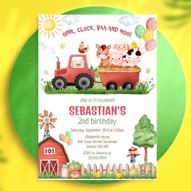 Invitation d'anniversaire pour enfants avec des an (Créateur téléchargé)