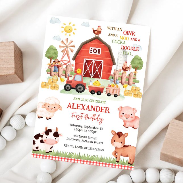 Invitation d'anniversaire pour enfants avec des an (Créateur téléchargé)