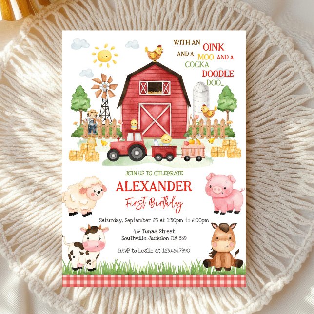Invitation d'anniversaire pour enfants avec des an (Créateur téléchargé)
