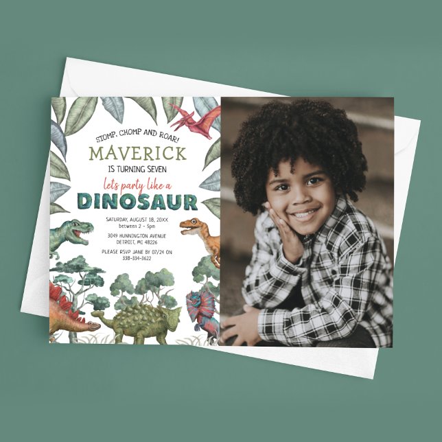 Invitation d'anniversaire pour enfants avec photo  (Créateur téléchargé)