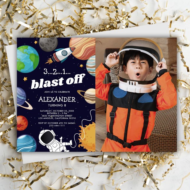 Invitation d'anniversaire pour enfants avec photo  (Créateur téléchargé)